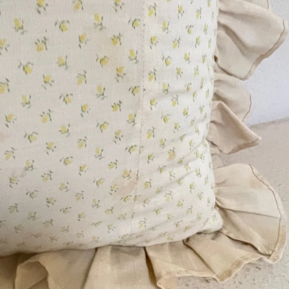 Vintage Handmade Quilted‎ Patchwork Granny Cozy cottagecore throw pillow